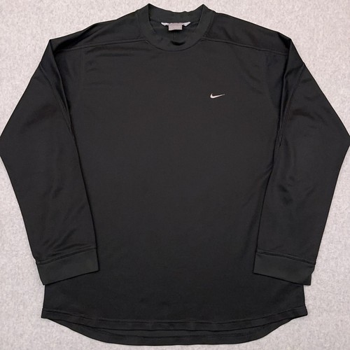 Vintage Y2K Nike Silver Tag Performance Sweatshirt Men's Large Black Crew Neck