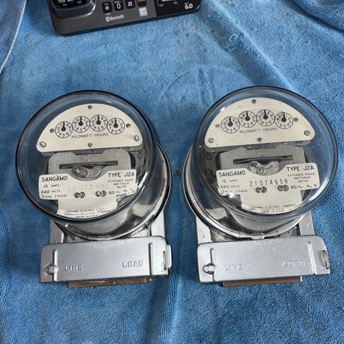 qty 2 Type 2JA Electric Meter 15 Amp 120V SANGAMO RECONDITIONED set to Zero