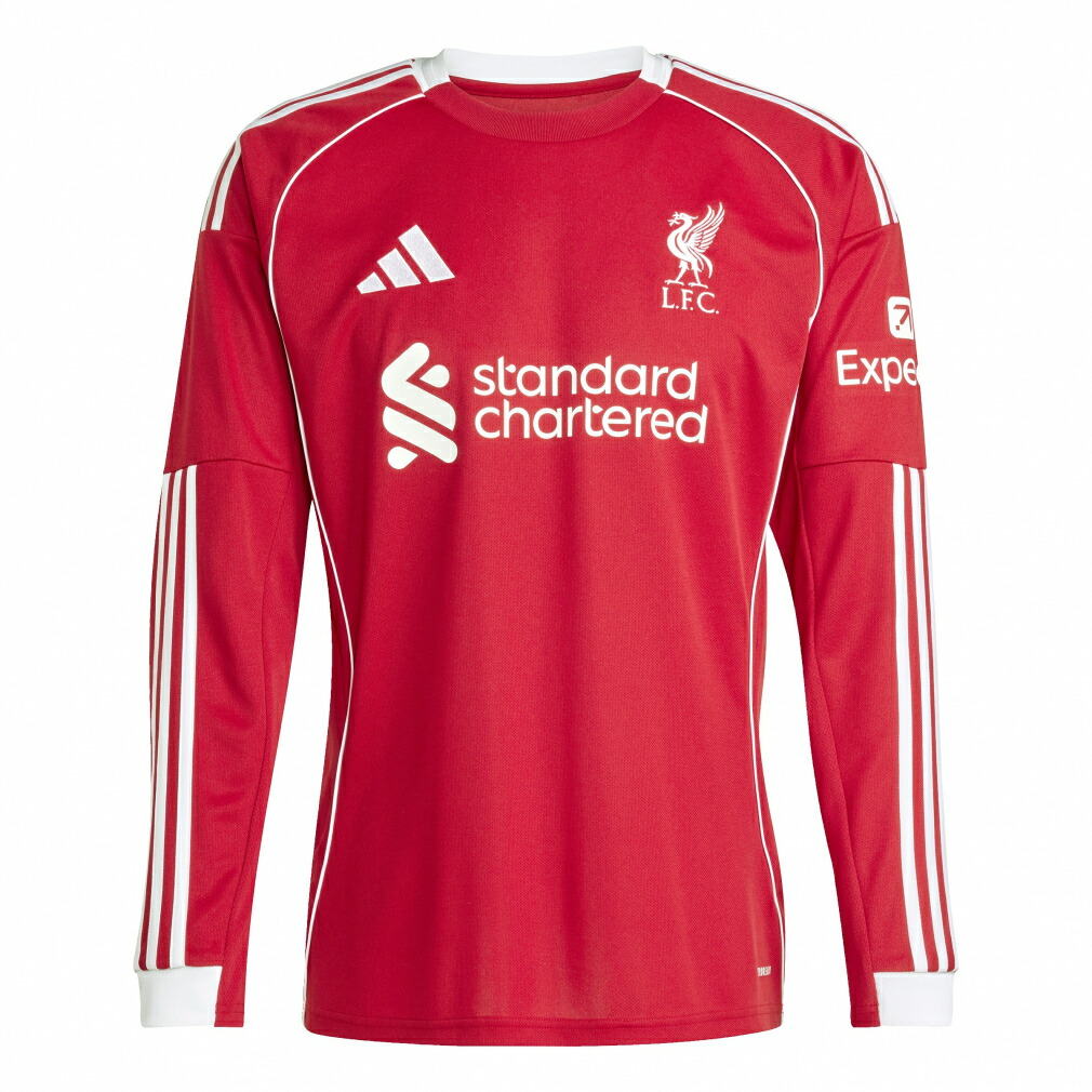 Adidas Liverpool FC 25/26 Home Jersey Long Sleeve Strawberry Red