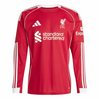 Adidas Liverpool FC 25/26 Home Jersey Long Sleeve Strawberry Red