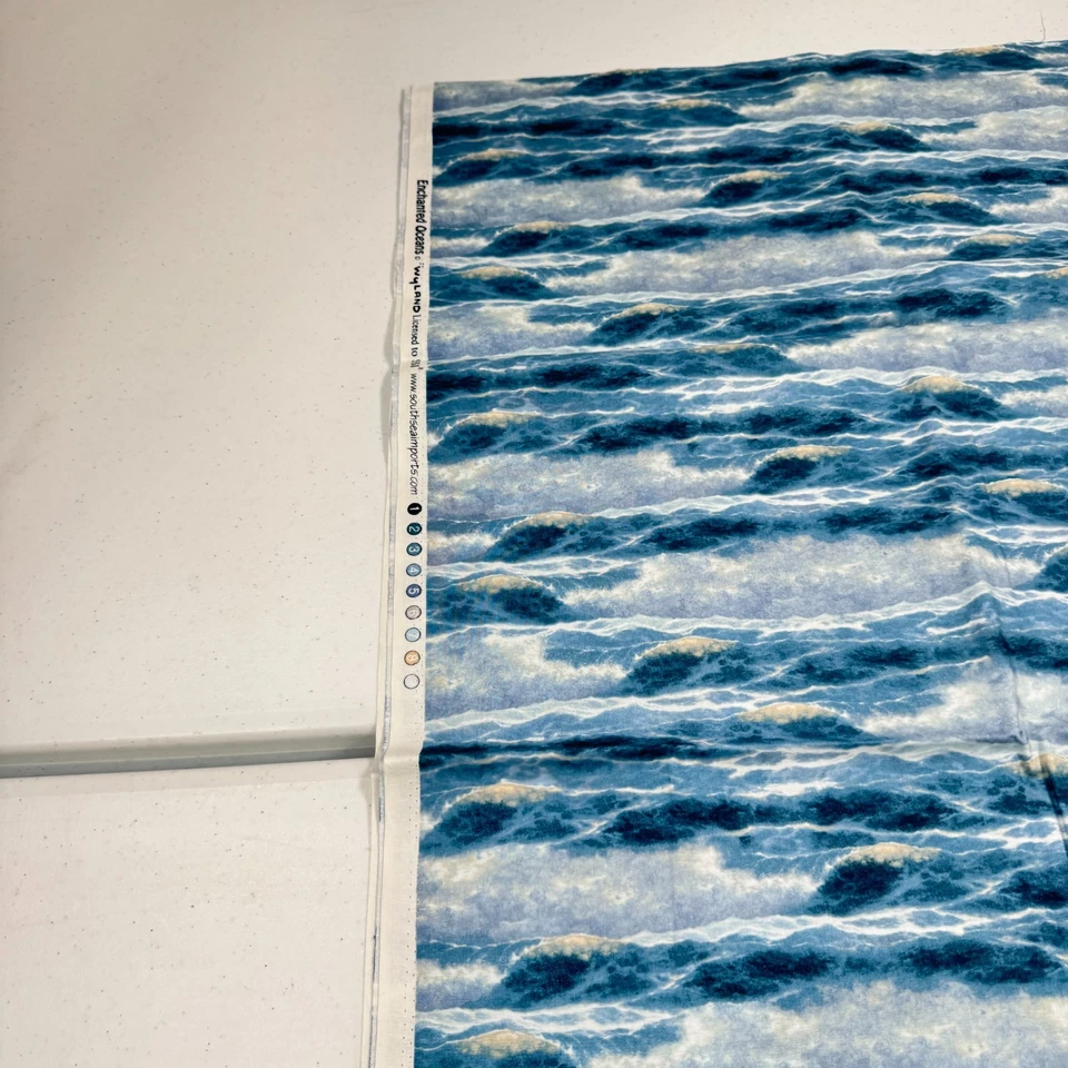 SSI enchantment oceans fabric blue ocean quilting cotton 43x76 2 yards - Image 3 of 4