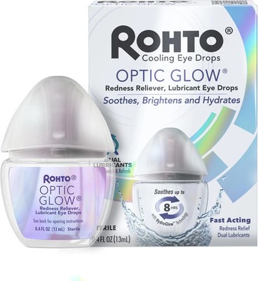 Rohto Optic Glow Redness Reliever Whitening Lubricant Eye Drops 0.4 fl oz