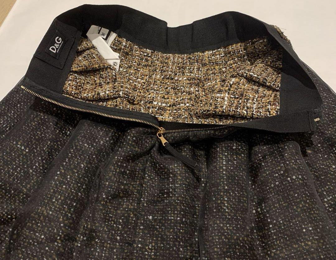 D&G Flared Skirt Black Tweed Chiffon 36 | eBay D&G Flared Skirt Black Tweed Chiffon 36 | eBay