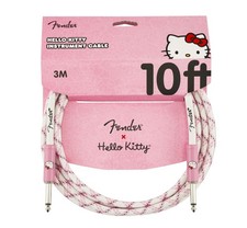 Fender x Hello Kitty White Pink Woven Cable 10ft