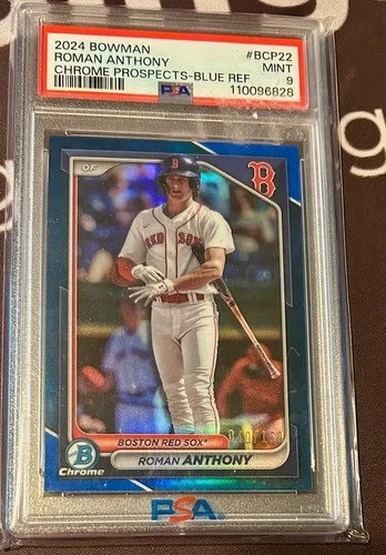 2024 Bowman Chrome Prospects Roman Anthony #BP-22 Blue Ref /150 PSA 9