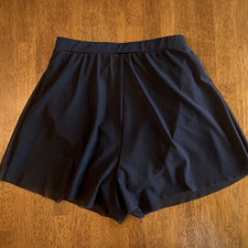 Balera Women's Black Pull-On Dance Skort Built-In Shorts Elastic Waist SA