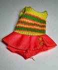 Vintage 70s Fluff Outfit #1143 Romper SKIPPER Barbie Striped Yellow