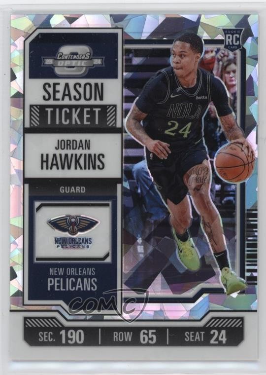 2023 Contenders Optic Cracked Ice Prizm 7/23 Jordan Hawkins #18 Rookie RC 02ez