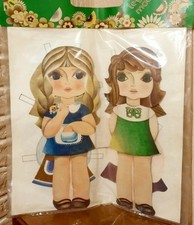 Set vintage di bambole di carta ritagliate made in Lettonia URSS, rare!