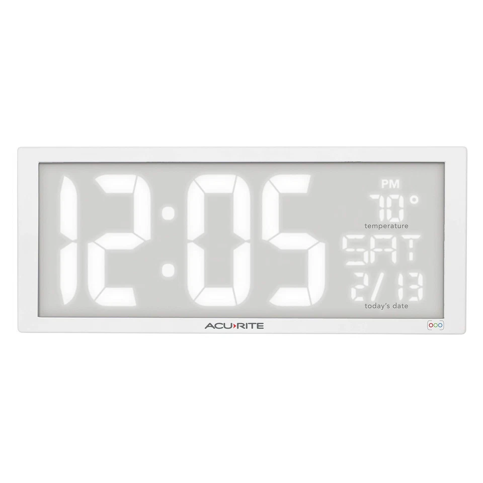 Reloj LED multicolor de 14,5" de gran tamaño con temperatura interior, día de la semana... Foto 3 de 4