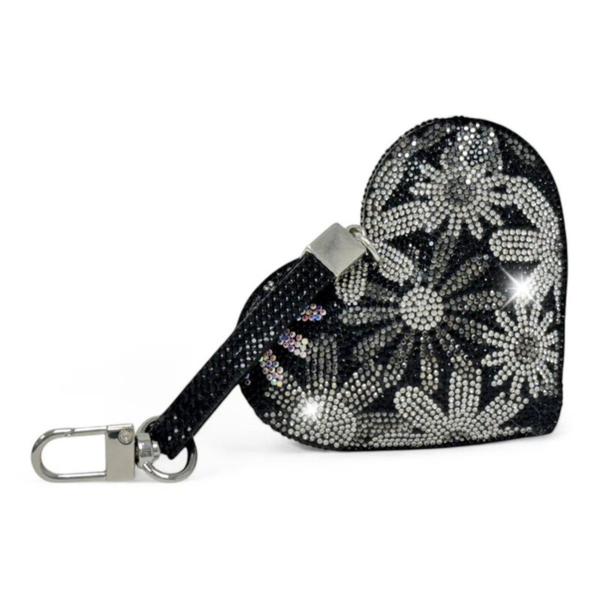 Jacqueline Kent Flower Power Crystal Heart Purse Charm Keychain | eBay