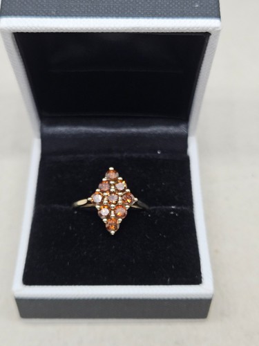 9kt Gold Brown Diamond Ring Size O (2.20g) - Picture 11 of 11