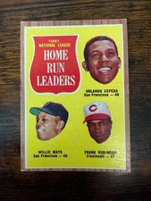 1962 Topps - League Leaders Willie Mays, Frank Robinson, Orlando Cepeda #54
