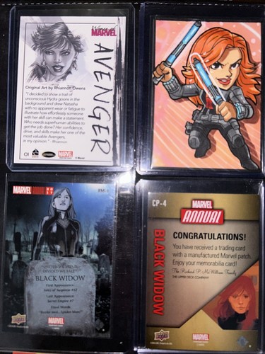 Black Widow Marvel Cards Chibi Sketch 1/1 Trading Cards Women Of Marvel Rare - Picture 22 of 24