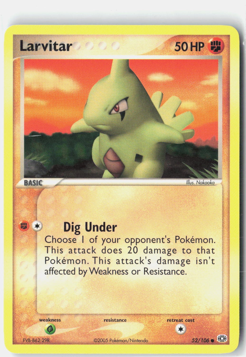 Larvitar Emerald 52/106 Pokemon Card