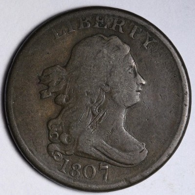 1807 Draped Bust Half Cent VF E100 STCCS