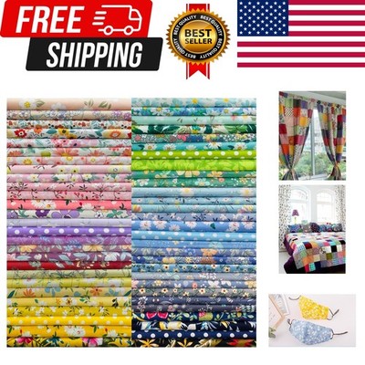 10'' x 10'' 50 PCS 100% Cotton Fabric Bundles for Quilting Sewing DIY & Quilt B...