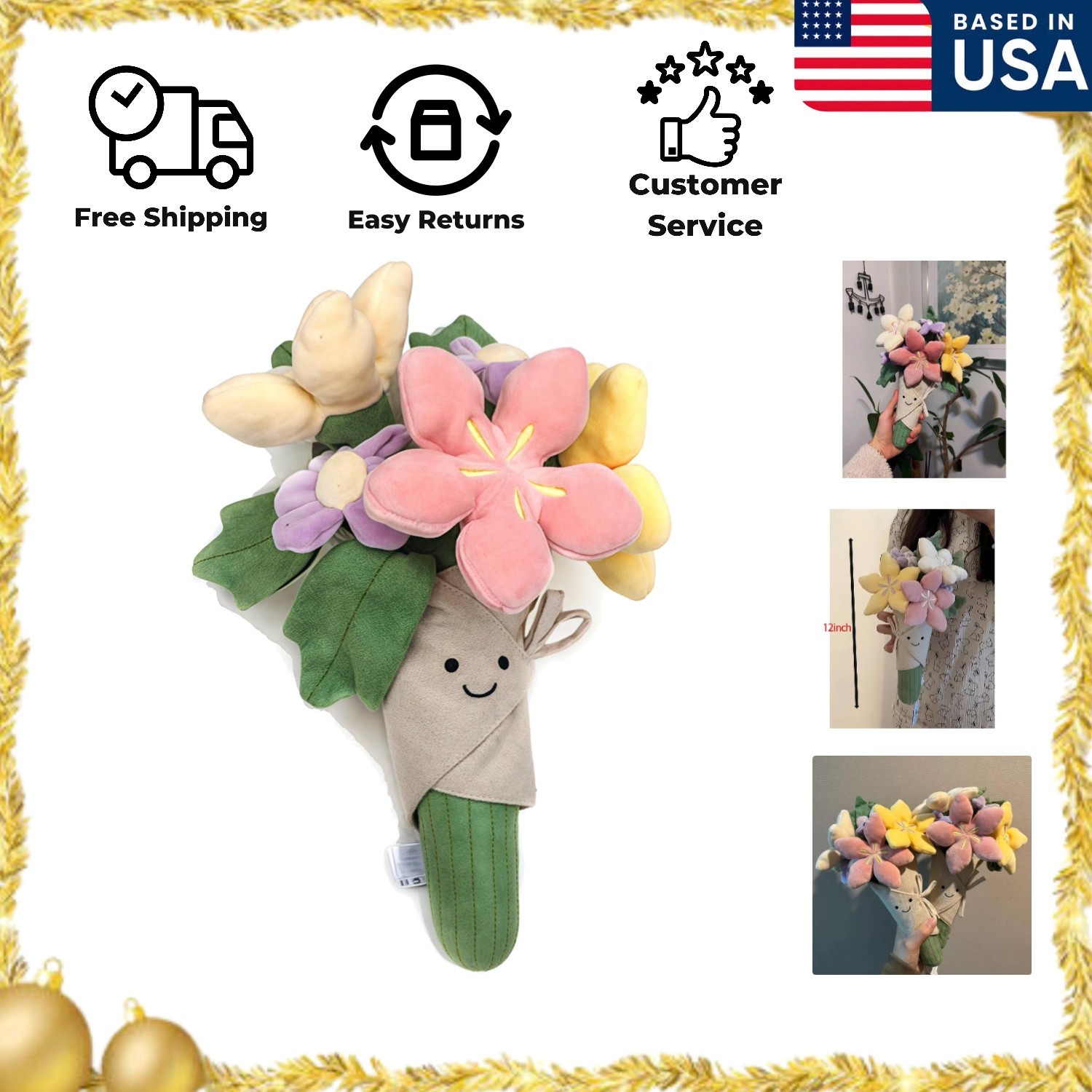 Juguete de Peluche Ramo de Flores Juguete Niñas Día de San Valentín Regalos Muñeca Nuevo con Etiquetas