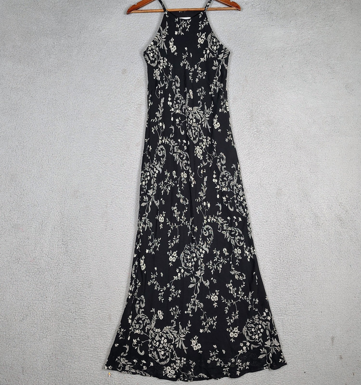 Express Compagnie Internationale Maxi Dress Women's 7/8 Black Vintage Y2K Retro