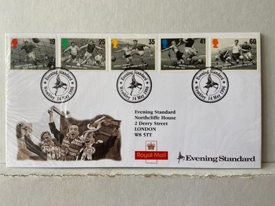 Royal Mail Ersttagsbrief Fußball Legende Wembley 14. Mai 1996 586G