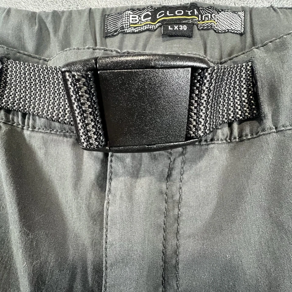 Pantalones Cortos BC Clothing Para Hombre Convertibles Carga Senderismo Cinturón Gris Talla L x 30 Foto 4 de 4