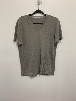 Standard James Perse V Neck Short Sleeve Casual T Shirt Womens Gray Minimalist 2