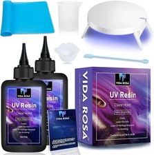 200g UV Resin Kit with 24W Lamp, Epoxy for Jewelry Making & DIY Crafts