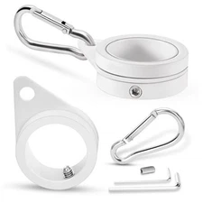 1" White Flag Pole Rings, 2 Pcs Anti Wrap Aluminum Alloy Flag Pole Φ1", White