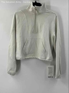 Lululemon Womens White Long Sleeve Cropped Pullover Hoodie Size 4