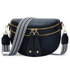 KKXIU Crossbody Sling Bag for Women Trendy Fanny Pack Vegan Leather Chest Bag...