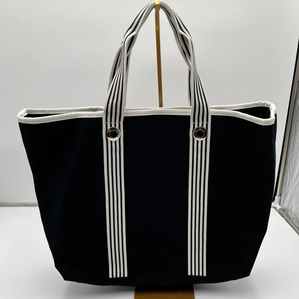 Bolso de Mano Lacoste de Lona Negro con Asas a Rayas y Bolsa Extraíble Foto 4 de 4