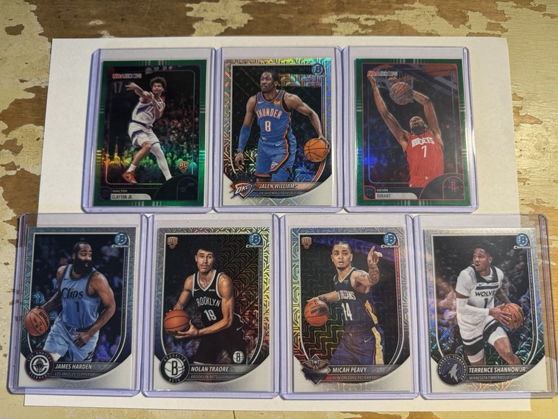 Basketball Card Lot 7 cards  Clayton Jr, Peavy, Durant