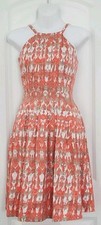 Calvin Klein  Watercolor Rose Pink  A line Pleated Sleeveless Stretch Dress Sz 2