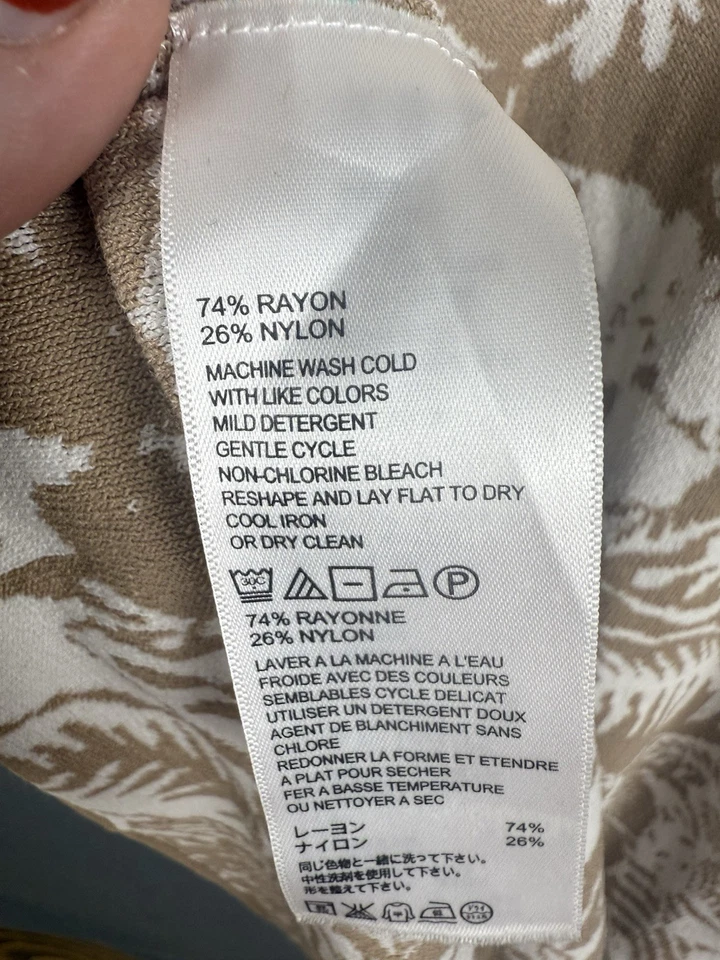 Maxi Vestido Tommy Bahama Del Lago Para Mujer Beige Floral Tejido Abertura Lateral Talla S Foto 4 de 4