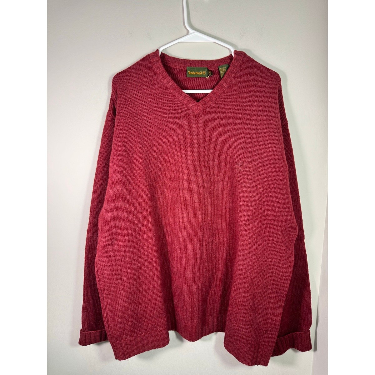 Timberland Lambswool XXL Men's Red Pullover Sweater