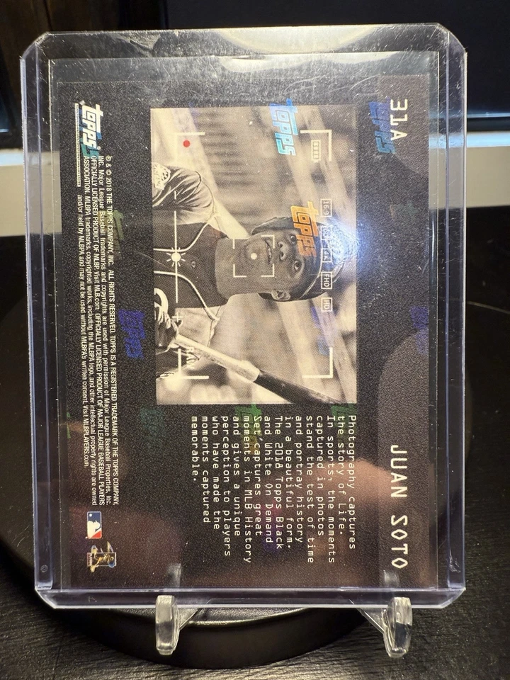 2018 Topps On Demand Black & White Juan Soto RC ROOKIE SP Sepia B&W 8/60 - Image 2 of 2