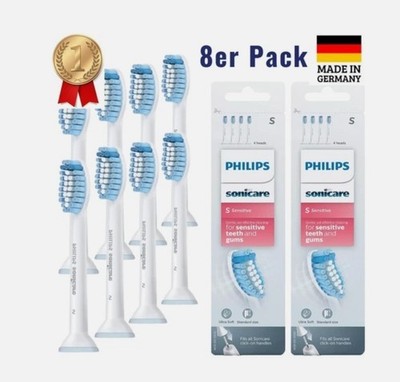 4/8er-Pack Philips Sonicare Original S Sensitive Standard-Schallzahnbürstenköpfe