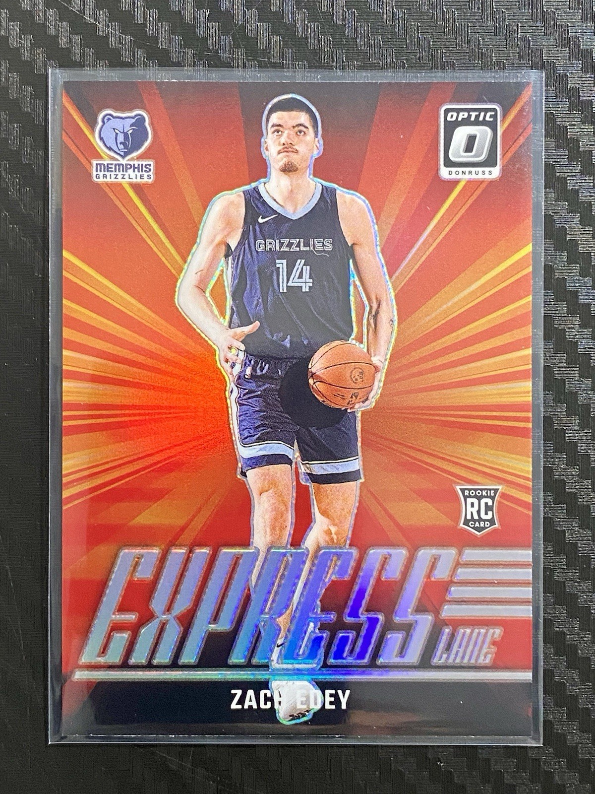 2024-25 Panini Donruss Optic Zach Edey #10 RC Express Lane Silver Prizm Memphis