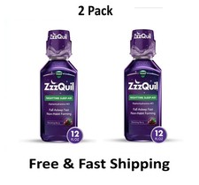 Vicks ZzzQuil Nighttime Sleep Aid Liquid Diphenhydramine HCI 50mg 12 Fl oz 2 Pk