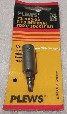 PLEWS  72-993-03 1/4'' DRIVE T-15 INTERNAL TORX SOCKET  USA  