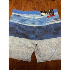 ZeroXposur Mens Swim Shorts Blue Atomic Striped Board Shorts XL R88111S UPF 50