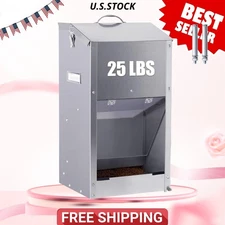 Automatic Dog Feeder 25lb for Large Dogs, Stainless Steel Pet Dispenser