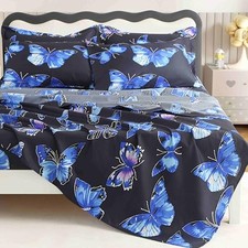 4PCS Bed Sheet Sets Size,Super Cute Comfortable Microfiber Bed Full Butterfly