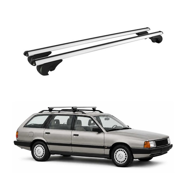 DachträGer GrundträGer FüR Audi 100 Avant 1983-1991 TÜV Aluminium Silber 2Tlg-image