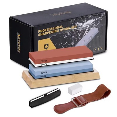 Profi Messer Wetzstein Set 400 1000 3000 8000er Körnung Schleifstein Set