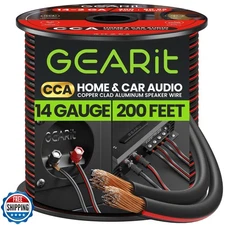GEARit Speaker Wire 14 Gauge, Speaker Cable 200ft for Car Audio, Home Theater