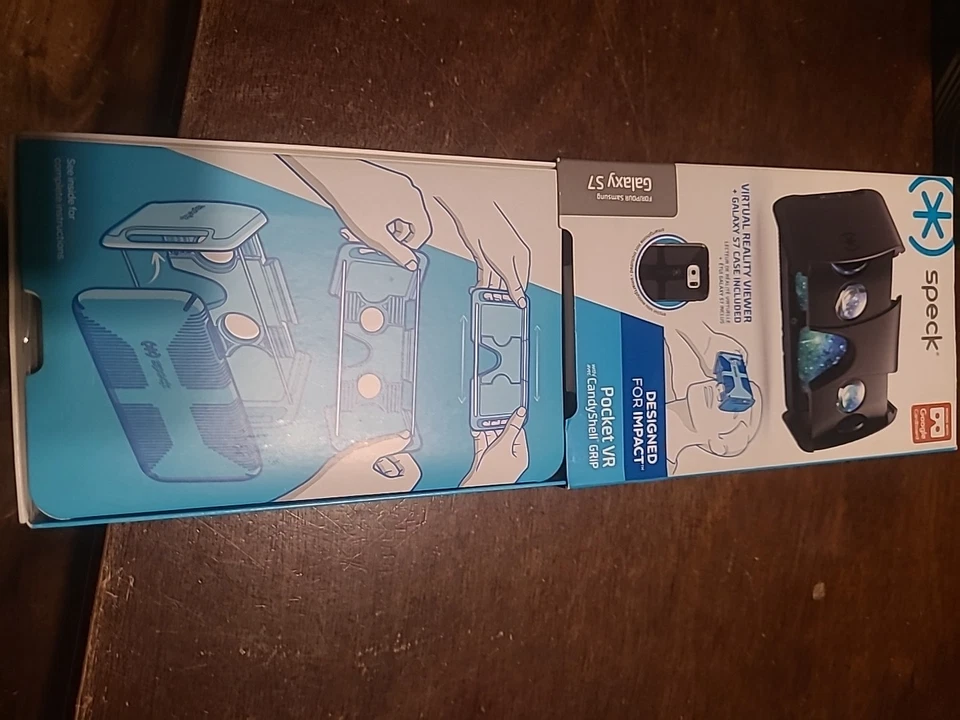 Visor Speck 76982-1041 Pocket VR Candy Shell Grip y funda negra para Galaxy S7 Foto 3 de 3