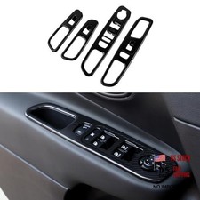 4Pcs Carbon Fiber Style Window Lift Switch Panel Cover Black Carbon Fiber