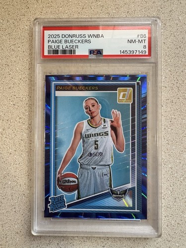 Paige Bueckers [Blue Laser] #86 2025 Panini Donruss WNBA card