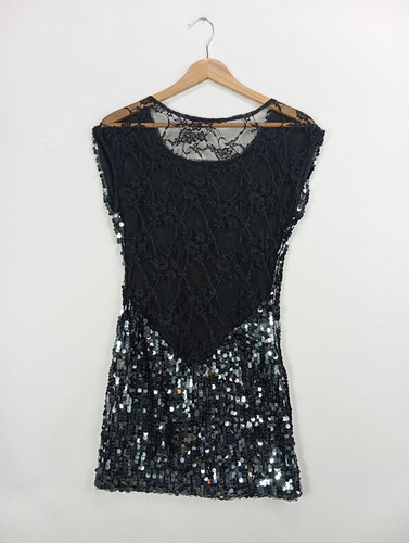 Rare London Abito da Cocktail Donna Nero Argento Paillettes (IT 42, EU 38) - Foto 2 di 4